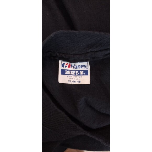 Vintage 80s #1 COUCH POTATO DAD Black Red Single Stitch Graphic Tee L/XL USA - Picture 7 of 7